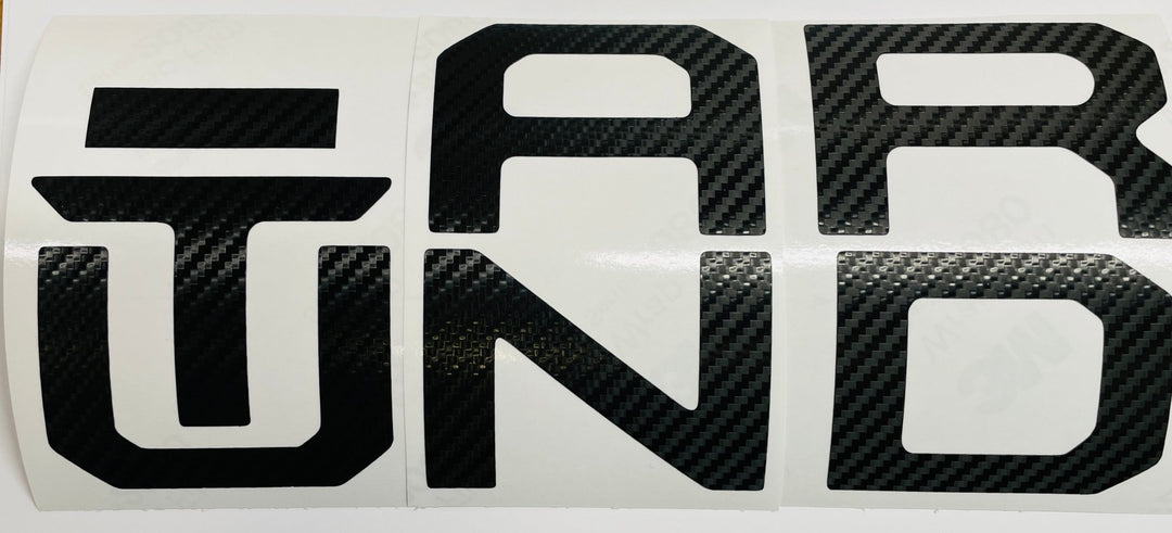 Carbon Fiber Textured Vinyl Decal Letter Inserts for 2014-2025 Tundra Tailgate