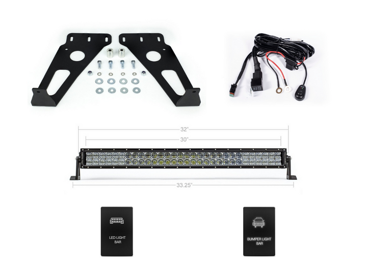 32" Hidden Grille LED Light Bar Brackets Kit Fits 2014-2024 Toyota 4Runner