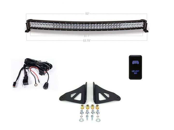 52" Curved LED Light Bar Roof Brackets Kit For 2003-2024 Toyota 4Runner