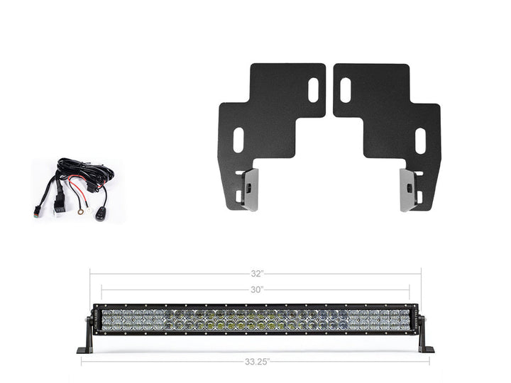 32" Lower Bumper Hidden LED Light Bar Brackets Kit For 2014-2022 Chevy Colorado