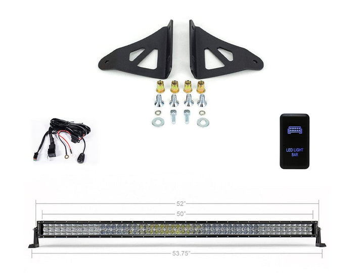 52" Curved LED Light Bar Roof Brackets Kit For 2005-2023 Toyota Tacoma