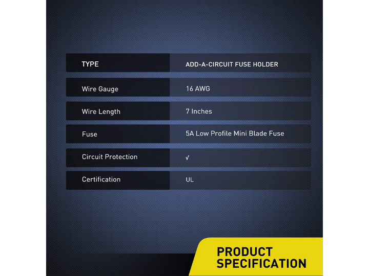 12V Add A Fuse Kit W/5Amp Lo Profile Mini Blade Fuse