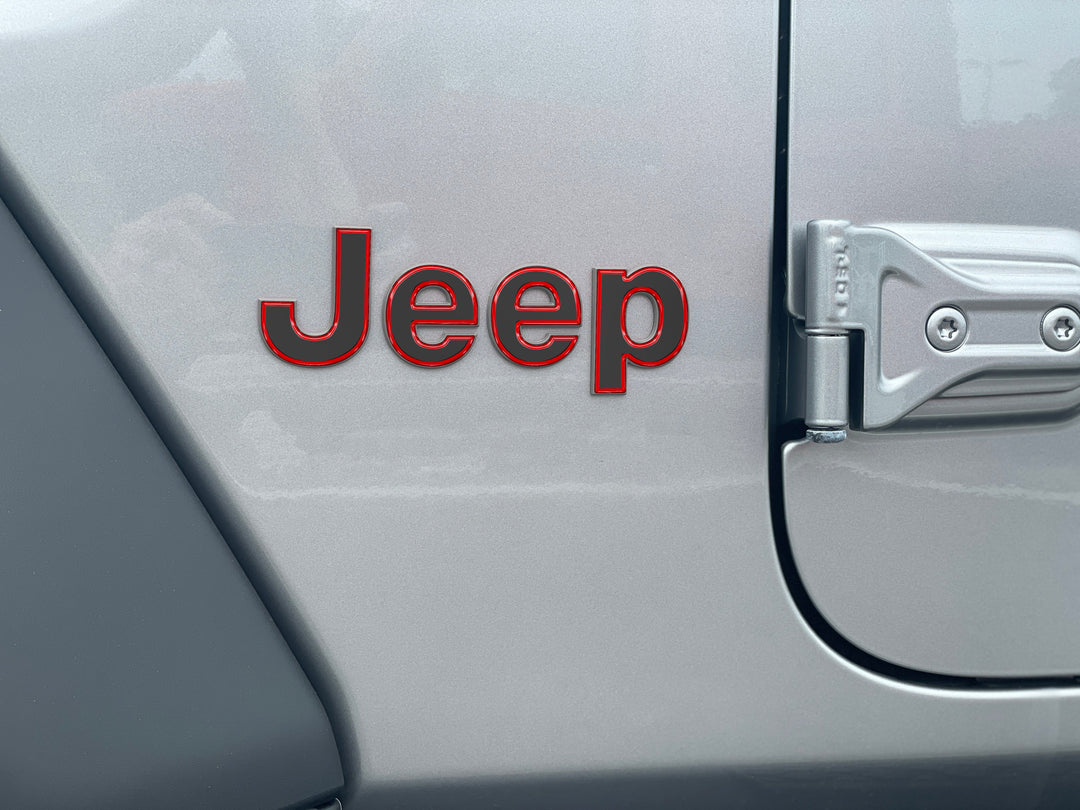Driver & Passenger Side Letter Overlays Fits 2018-2025 Jeep Wrangler JL