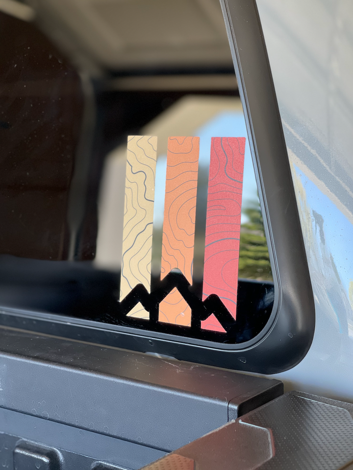 Retro Mountain Topographic Decal