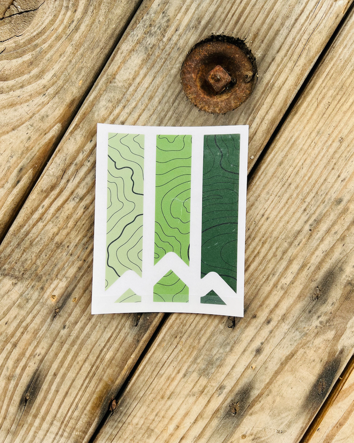Retro Mountain Topographic Decal