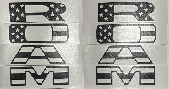 Premium Cast Matte Black Die-Cut Vinyl Flag Decals for 2019-2025 RAM Doors