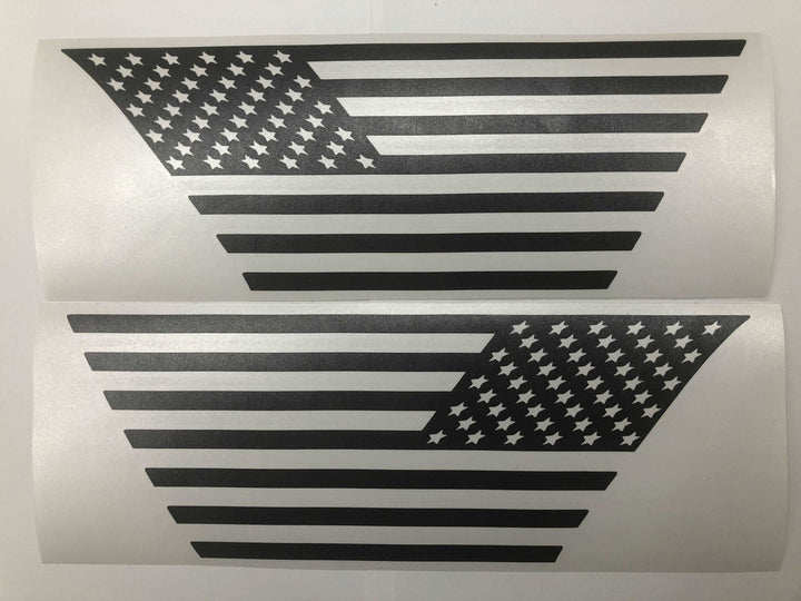 Premium Cast Matte Black Vinyl Flag Decals for Wrangler JL and Gladiator Fender Ventsx2