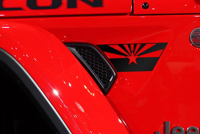 Premium Cast Matte Black Vinyl Flag Decals for Wrangler JL and Gladiator Fender Ventsx2