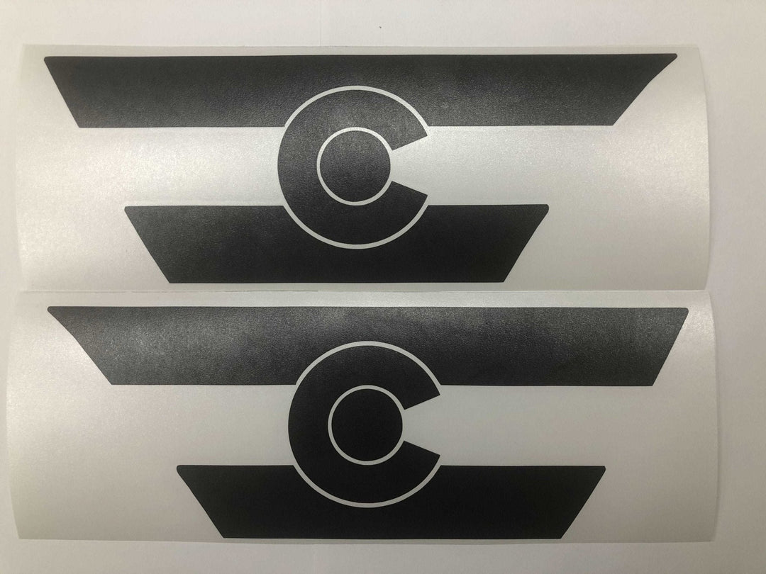 Premium Cast Matte Black Vinyl Flag Decals for Wrangler JL and Gladiator Fender Ventsx2
