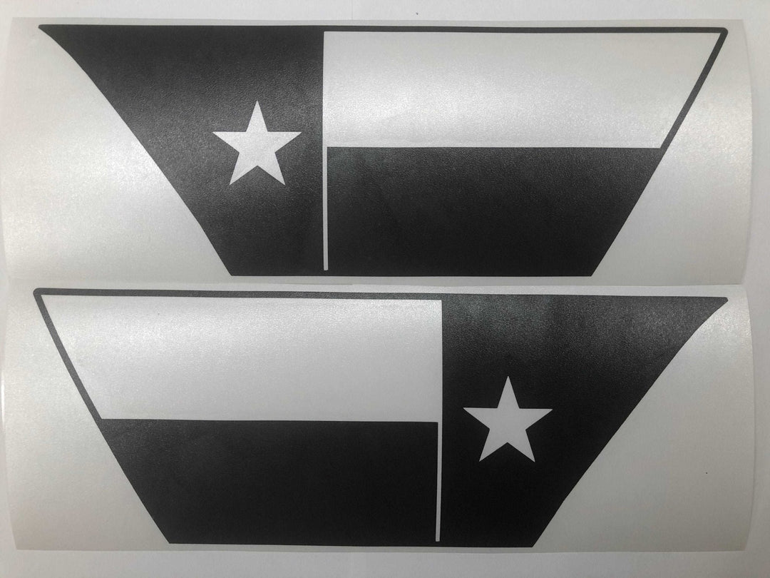 Premium Cast Matte Black Vinyl Flag Decals for Wrangler JL and Gladiator Fender Ventsx2