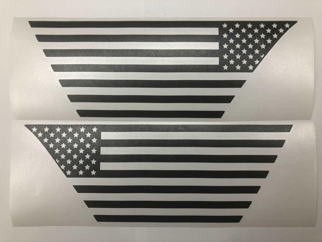 Premium Cast Matte Black Vinyl Flag Decals for Wrangler JL and Gladiator Fender Ventsx2