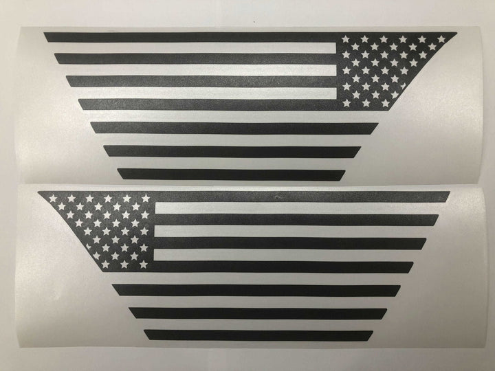 Premium Cast Matte Black Vinyl Flag Decals for Wrangler JL and Gladiator Fender Ventsx2