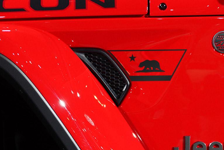 Premium Cast Matte Black Vinyl Flag Decals for Wrangler JL and Gladiator Fender Ventsx2