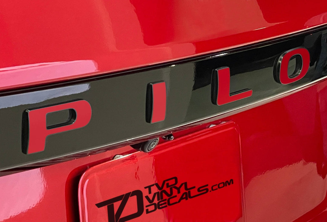 Premium Cast Vinyl Decal Letter Inlays for 2023-2025 Pilot Liftgate
