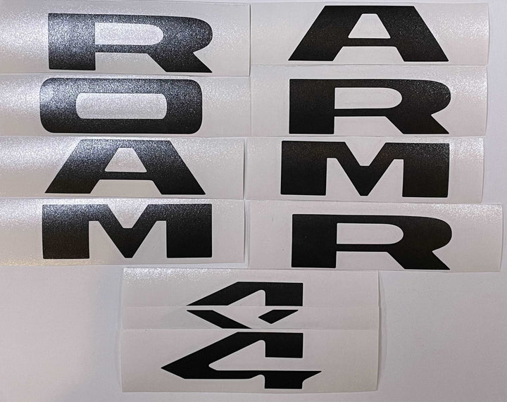 Premium Cast Vinyl Decal Letter Inlays for 2019-2025 RAM Doors